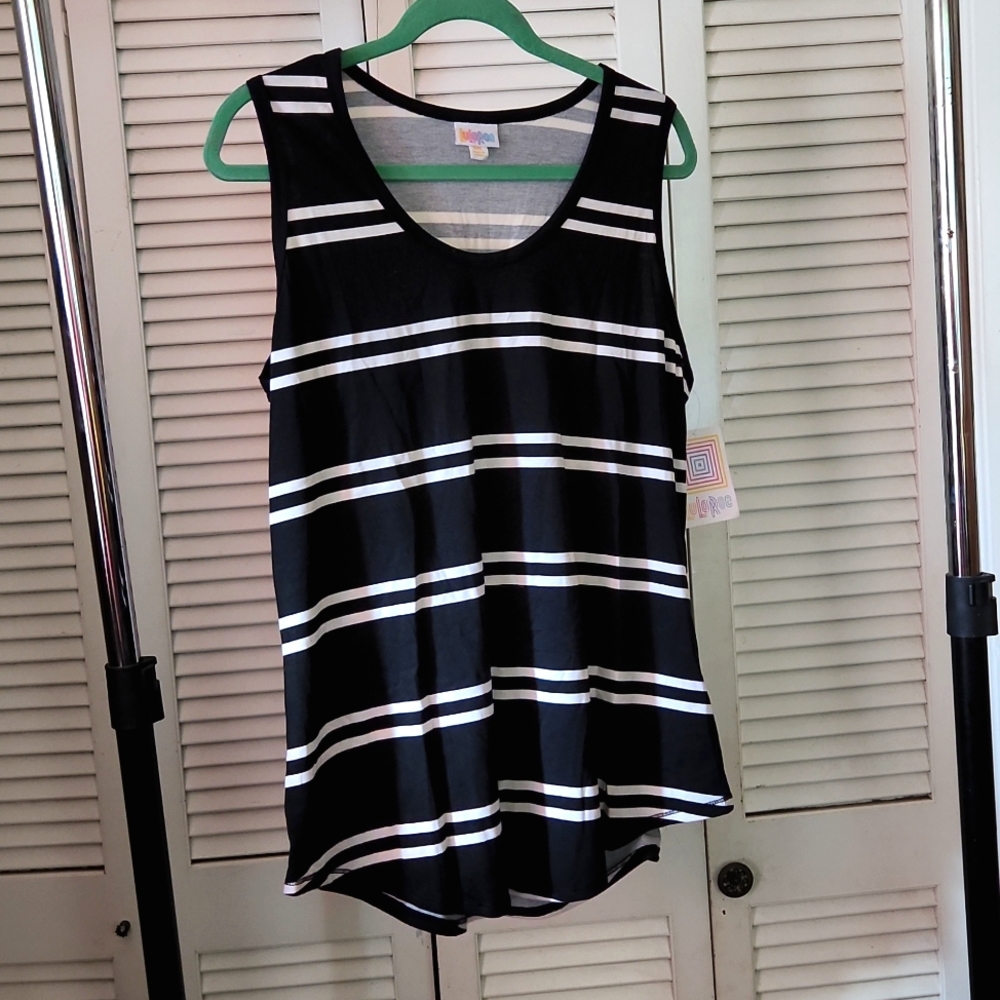 3X LuLaRoe Tank Striped Black and White NWT
